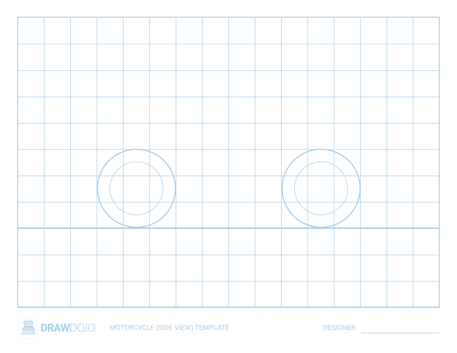 Motorcycle Drawing Template (Side)